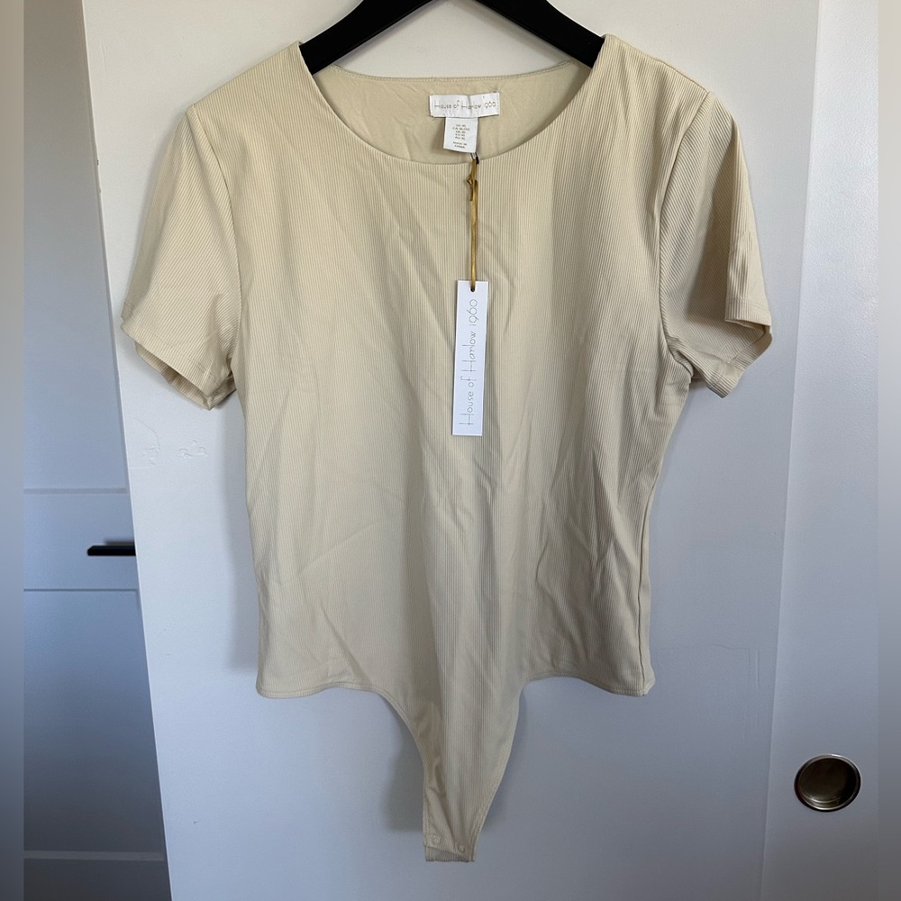 NWT House of Harlow 1960 Ribbed Tee Bodysuit Size XL